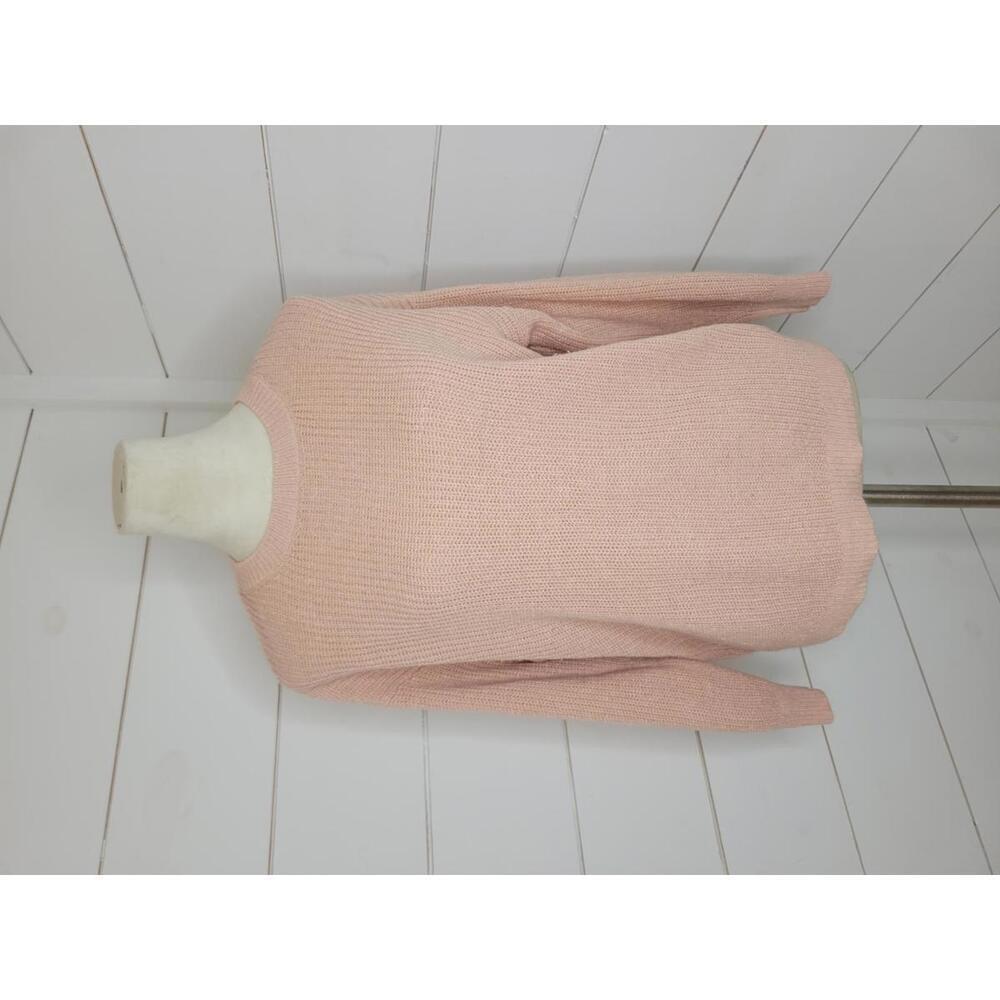 Emma's Expressions Maternity small pink crew neck sweater with bows in back